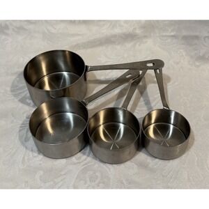 Amco 864 4 Measuring Cups 1/4, 1/3,  1/2,  1 Stainless Steel 1/4 Handle Twisted